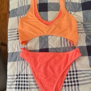 REEF Neon Orange and Pink Swimsuit